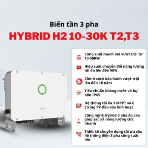 Biến Tần Hybrid SAJ H2 10-30kW Áp Cao 3 Pha